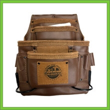 Load image into Gallery viewer, TOOL POUCH - 10 POCKET - BROWN COLOR RUGGED TOP GRAIN LEATHER