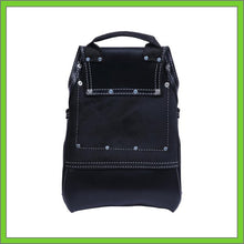 Load image into Gallery viewer, Premium Leather Black Tool Pouch with 2 Hammer Holders for Framers, Roofing, Carpenters, Electricians, Construction - 10 Pocket - Honduras Flag