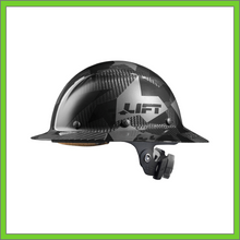 Load image into Gallery viewer, LIFT CARBON FIBER DAX 50/50 BLACK CAMO GLOSS FULL BRIM HARD HAT