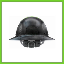 Load image into Gallery viewer, LIFT CARBON FIBER DAX 50/50 BLACK & GREEN  FULL BRIM HARD HAT