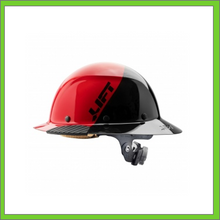 Load image into Gallery viewer, LIFT FIBER RESIN DAX 50/50 GLOSS RED/BLACK FULL BRIM HARD HAT
