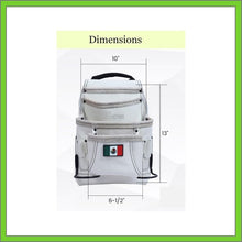 Load image into Gallery viewer, Premium Leather White Tool Pouch with 2 Hammer Holders for Framers, Roofing, Carpenters, Electricians, Construction - 10 Pocket - Mexico Flag