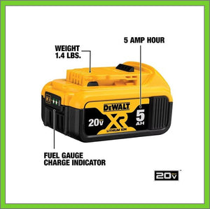 DEWALT 20V MAX XR Battery, 5.0Ah, Lithium-Ion (2-Pack)