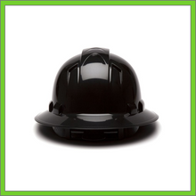 Load image into Gallery viewer, RIDGELINE FULL BRIM HARD HAT, 4-POINT RATCHET SUSPENSION, BLACK
