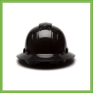 RIDGELINE FULL BRIM HARD HAT, 4-POINT RATCHET SUSPENSION, BLACK