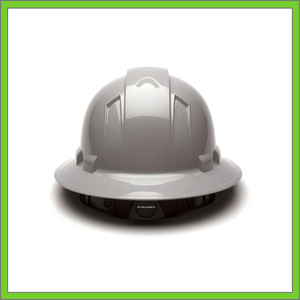 RIDGELINE FULL BRIM HARD HAT, 4-POINT RATCHET SUSPENSION, GRAY