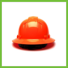 Load image into Gallery viewer, RIDGELINE FULL BRIM HARD HAT, 4-POINT RATCHET SUSPENSION, HI VIS ORANGE
