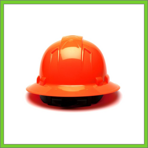 RIDGELINE FULL BRIM HARD HAT, 4-POINT RATCHET SUSPENSION, HI VIS ORANGE