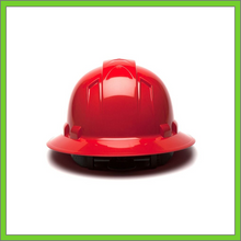 Load image into Gallery viewer, RIDGELINE FULL BRIM HARD HAT, 4-POINT RATCHET SUSPENSION, RED
