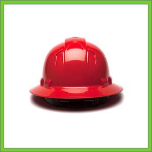 RIDGELINE FULL BRIM HARD HAT, 4-POINT RATCHET SUSPENSION, RED