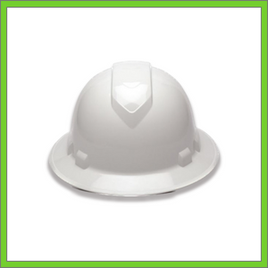 RIDGELINE FULL BRIM HARD HAT, 4-POINT RATCHET SUSPENSION, WHITE