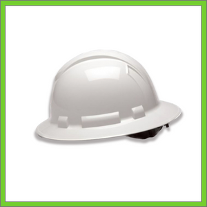 RIDGELINE FULL BRIM HARD HAT, 4-POINT RATCHET SUSPENSION, WHITE