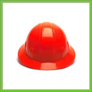 SL SERIES FULL BRIM HARD HAT,  4-POINT RATCHET SUSPENSION, HI VIS ORANGE