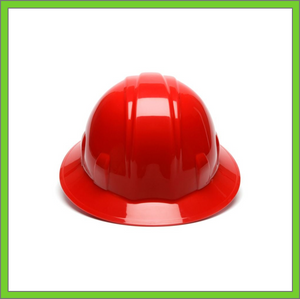 SL SERIES FULL BRIM HARD HAT,  4-POINT RATCHET SUSPENSION, RED