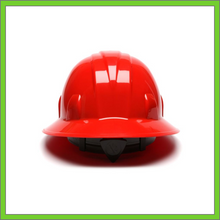 Load image into Gallery viewer, SL SERIES FULL BRIM HARD HAT,  4-POINT RATCHET SUSPENSION, RED
