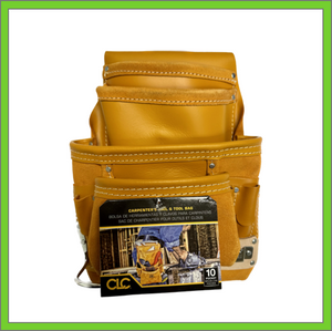 TOOL POUCH - CLC I933 TOOL BAG, 10 POCKET, TOP GRAIN LEATHER