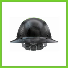 Load image into Gallery viewer, LIFT CARBON FIBER DAX 50/50 BLACK &amp; GREEN  FULL BRIM HARD HAT
