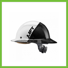 Load image into Gallery viewer, LIFT CARBON FIBER DAX 50/50 BLACK &amp; WHITE  FULL BRIM HARD HAT
