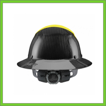 Load image into Gallery viewer, LIFT CARBON FIBER DAX 50/50 BLACK &amp; HI VIZ YELLOW FULL BRIM HARD HAT
