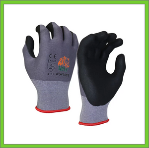 WORK GLOVES - CUT RESISTANT BREATHABLE NITRILE FOAM GRIP PALM - DOZEN