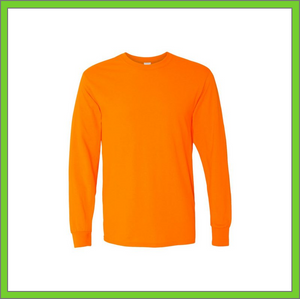 T-SHIRT - LONG SLEEVE - SAFETY ORANGE - HI-VIS COTTON