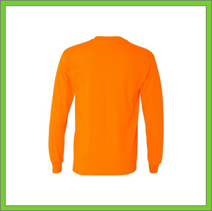 T-SHIRT - LONG SLEEVE - SAFETY ORANGE - HI-VIS COTTON