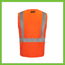 Load image into Gallery viewer, VEST - SAFETY VEST CLASS 2, ANSI - HI-VIS REFLECTIVE MULTIPOCKET - ORANGE
