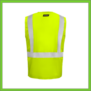 VEST - SAFETY VEST CLASS 2, ANSI - HI-VIS REFLECTIVE MULTIPOCKET - LIME