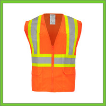 Load image into Gallery viewer, VEST - SAFETY VEST CLASS 2, ANSI - HI-VIS REFLECTIVE MULTIPOCKET - TWO TONE - ORANGE
