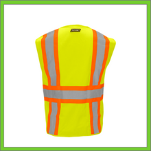 Load image into Gallery viewer, VEST - SAFETY VEST CLASS 2, ANSI - HI-VIS REFLECTIVE MULTIPOCKET - TWO TONE - LIME
